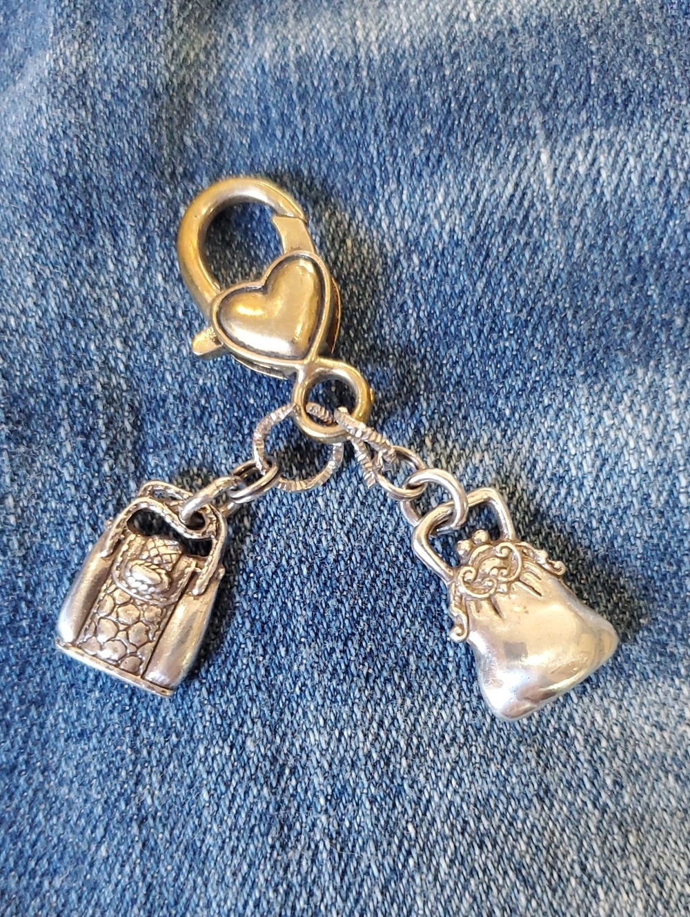 Brighton Gold /bronze Tone Heart Clasp Key & Purse Charms